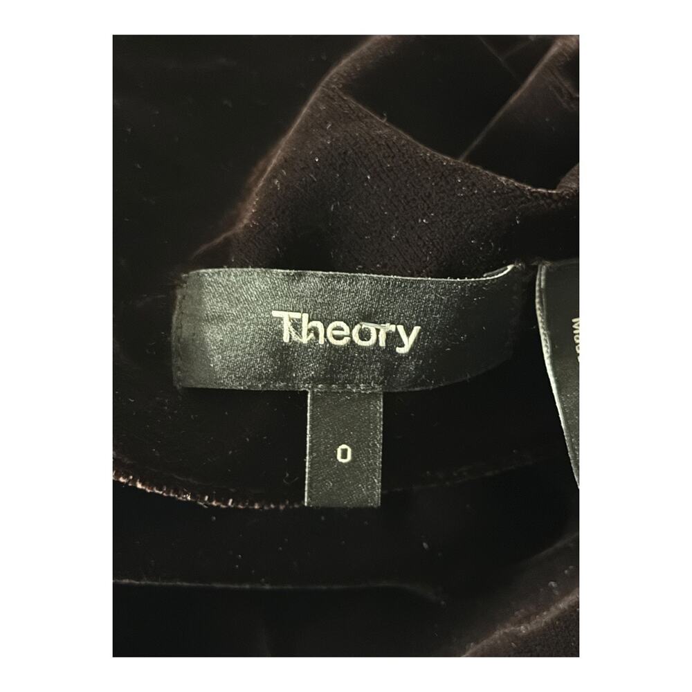 Theory Dress off the shoulder velvet midi brown size 0 - Picture 7 of 8
